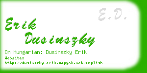 erik dusinszky business card